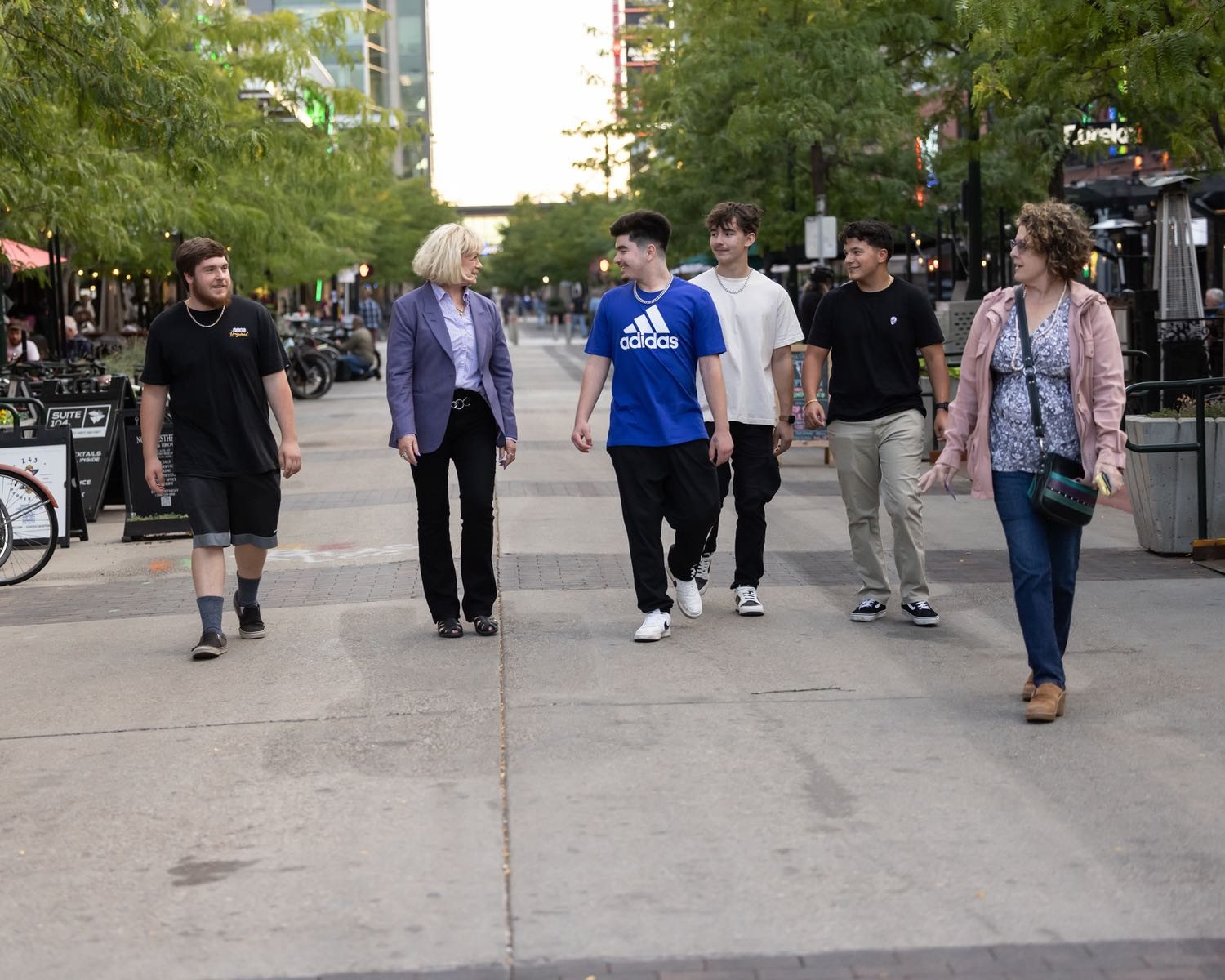 Rebecca Arnold with Ada County residents in downtown Boise